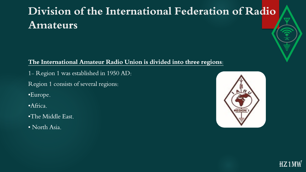 Slide 19: Division of the International Federation of Radio Amateurs