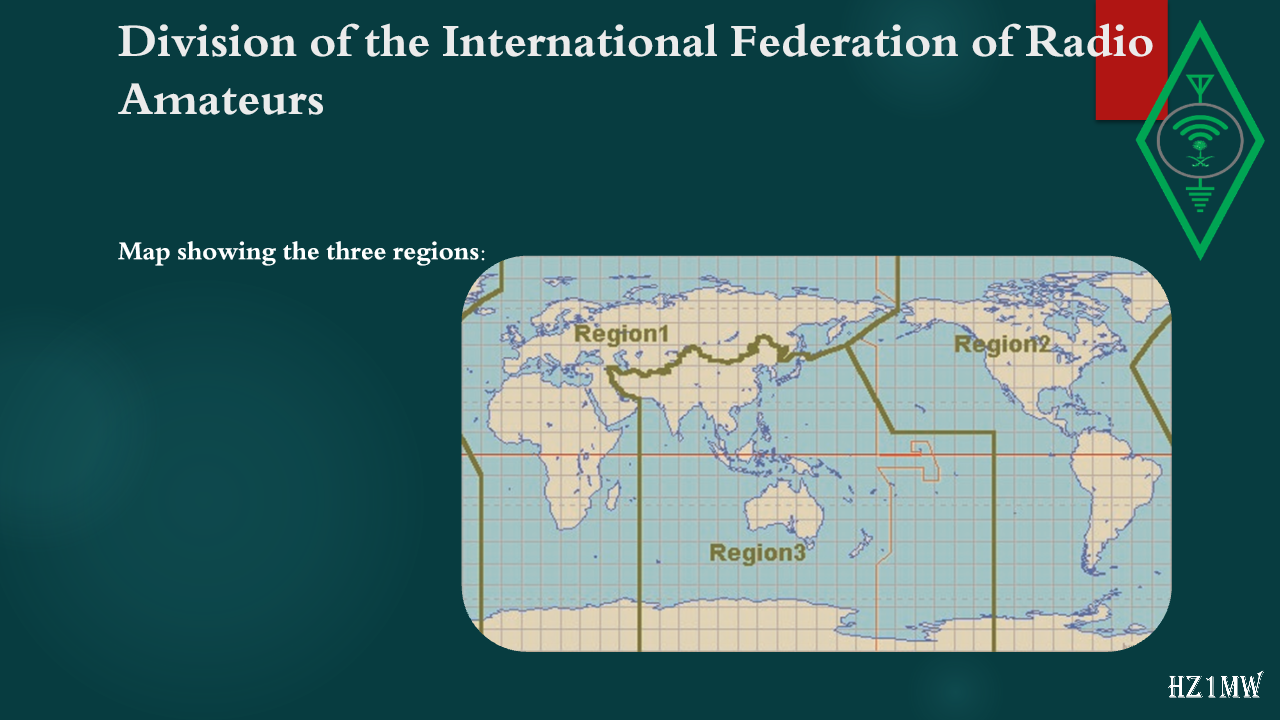 Slide 22: Division of the International Federation of Radio Amateurs