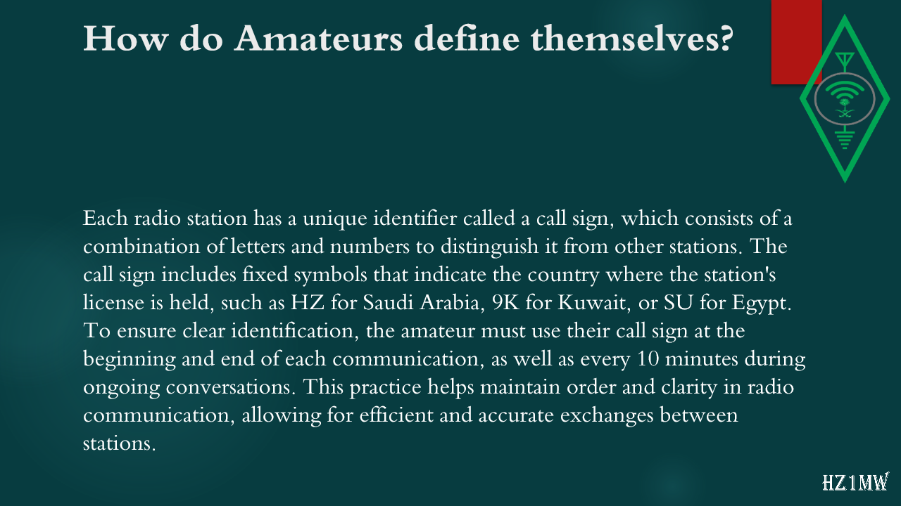 Slide 61: How do Amateurs define themselves?