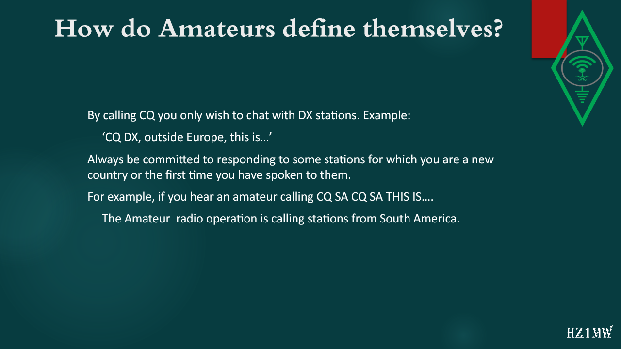 Slide 62: How do Amateurs define themselves?
