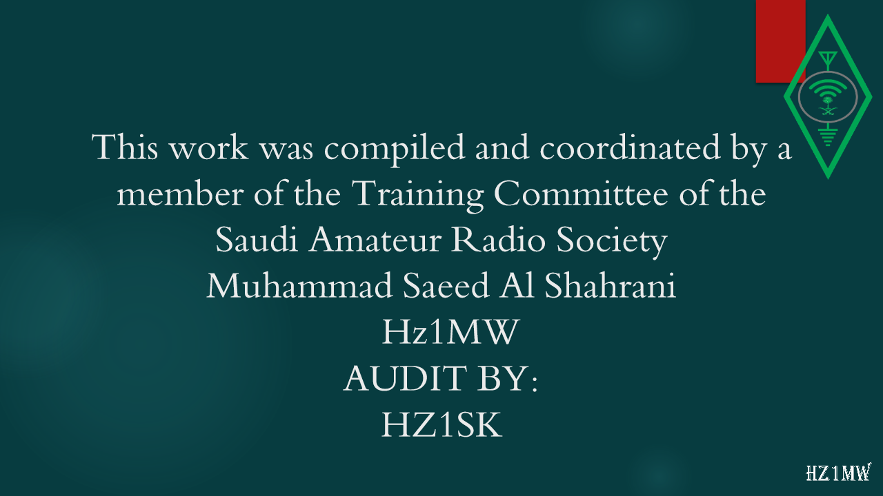 Slide 126: This work was compiled and coordinated by a member of the Training Committee of the Saudi Amateur Radio Society