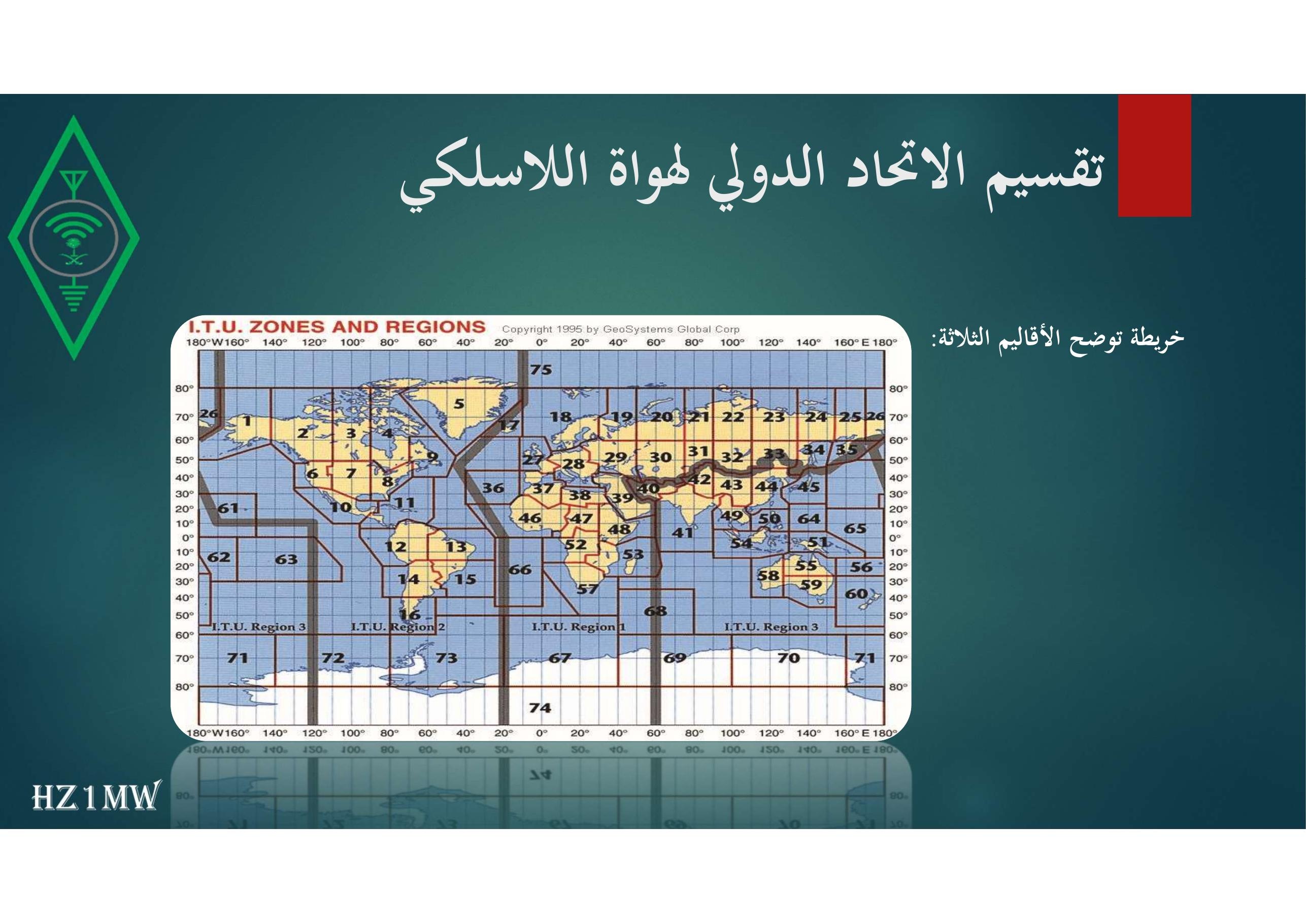 الشريحة 23: تقسيم الاتحاد الدولي لهواة اللاسلكي