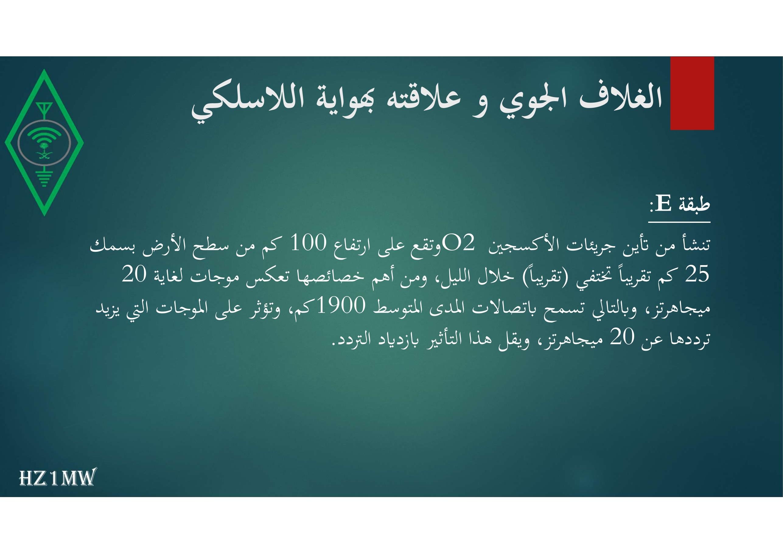 الشريحة 28: الغلاف الجوي و علاقته بهواية اللاسلكي