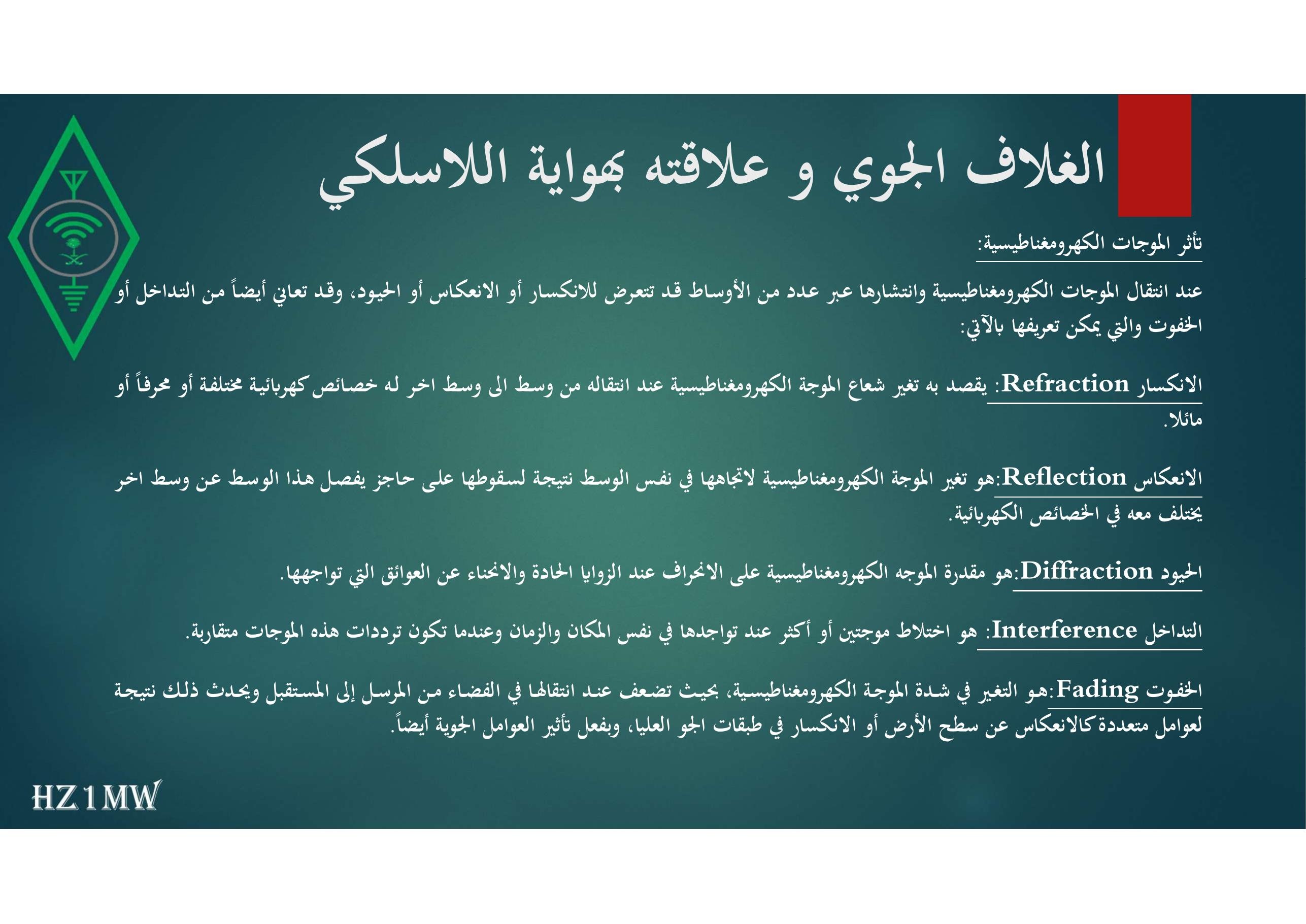 الشريحة 34: الغلاف الجوي و علاقته بهواية اللاسلكي