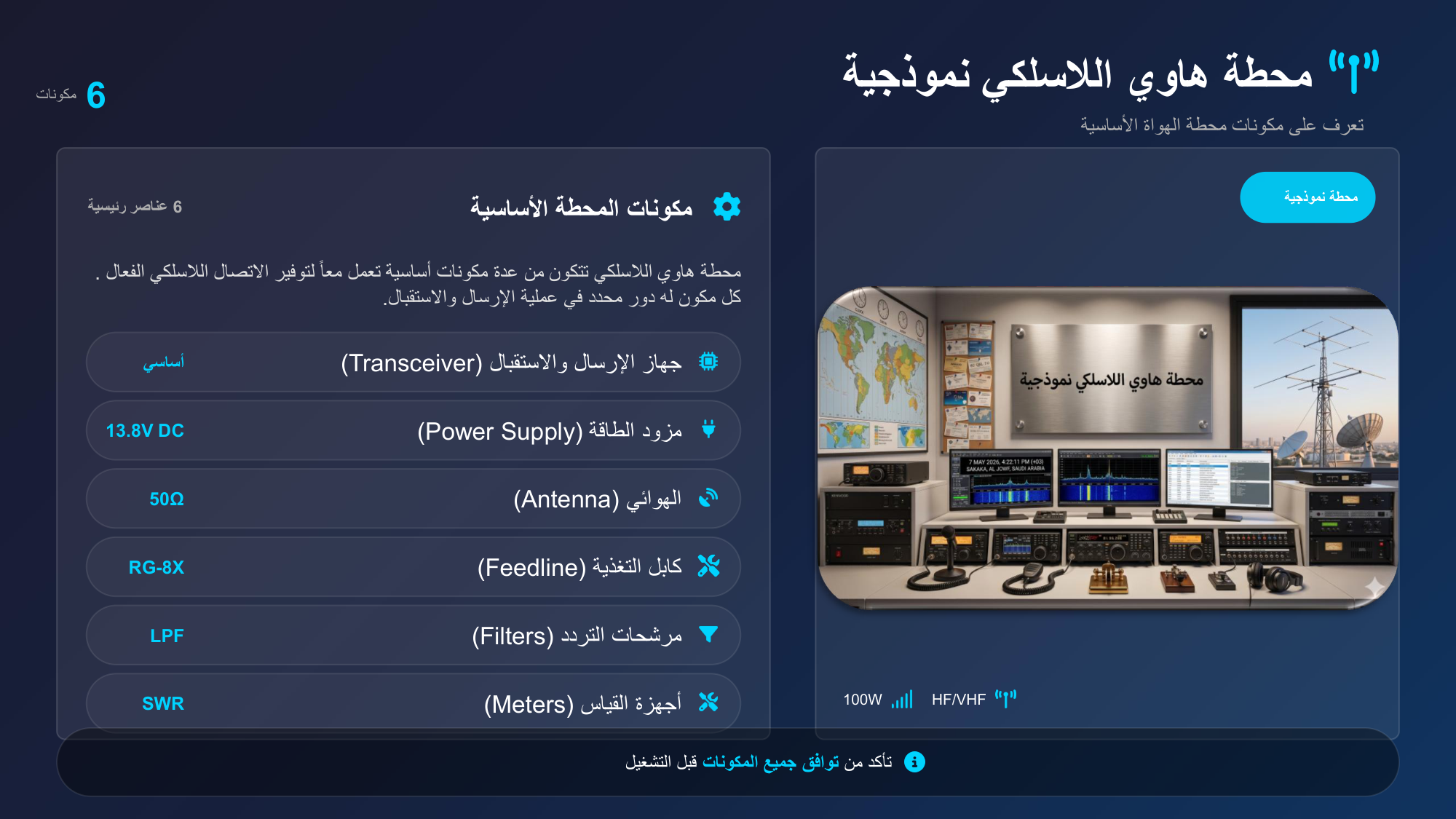 الشريحة 9: مكونات المحطة األساسية6 عناصر رئيس ية